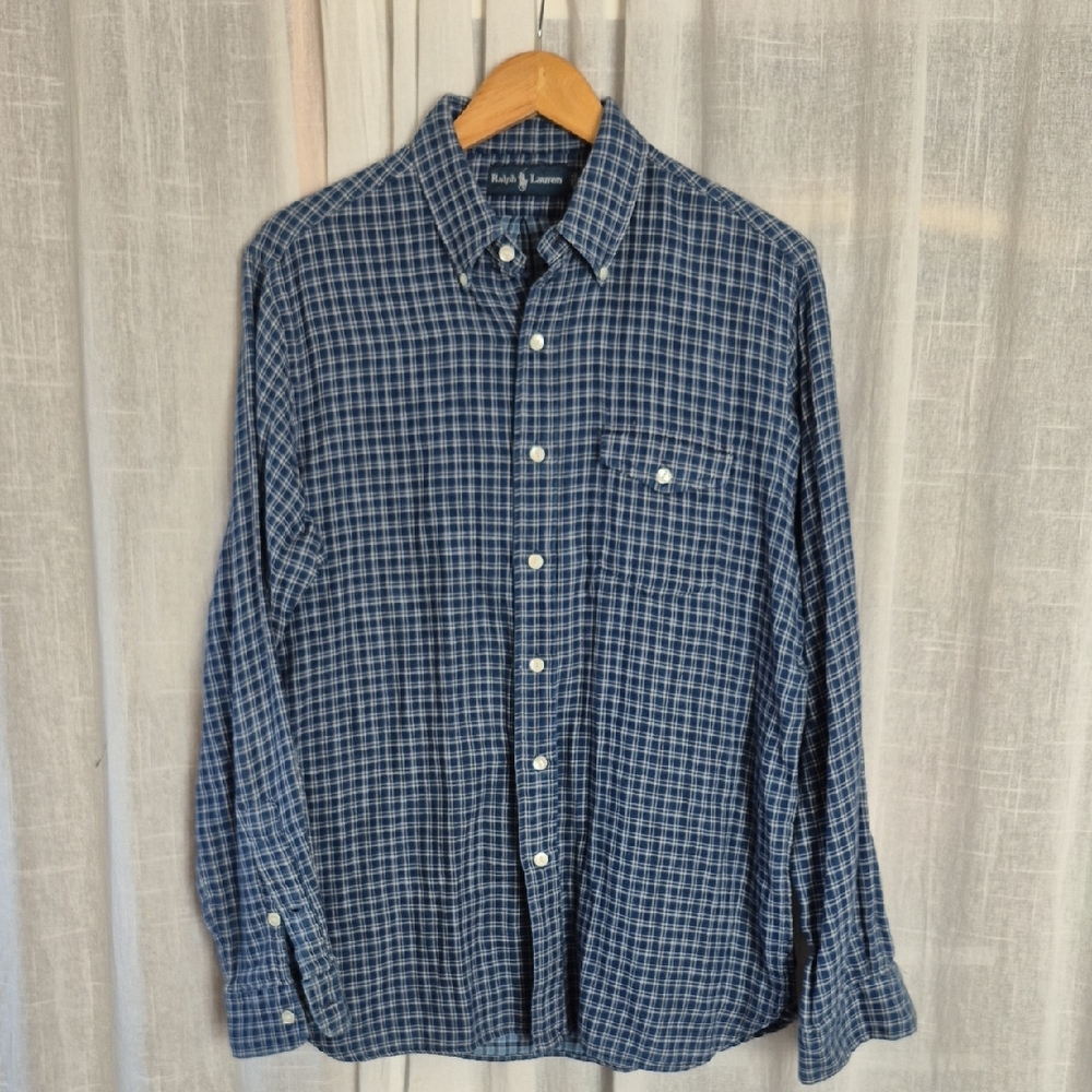 Ralph Lauren Men's Navy Plaid Shirt